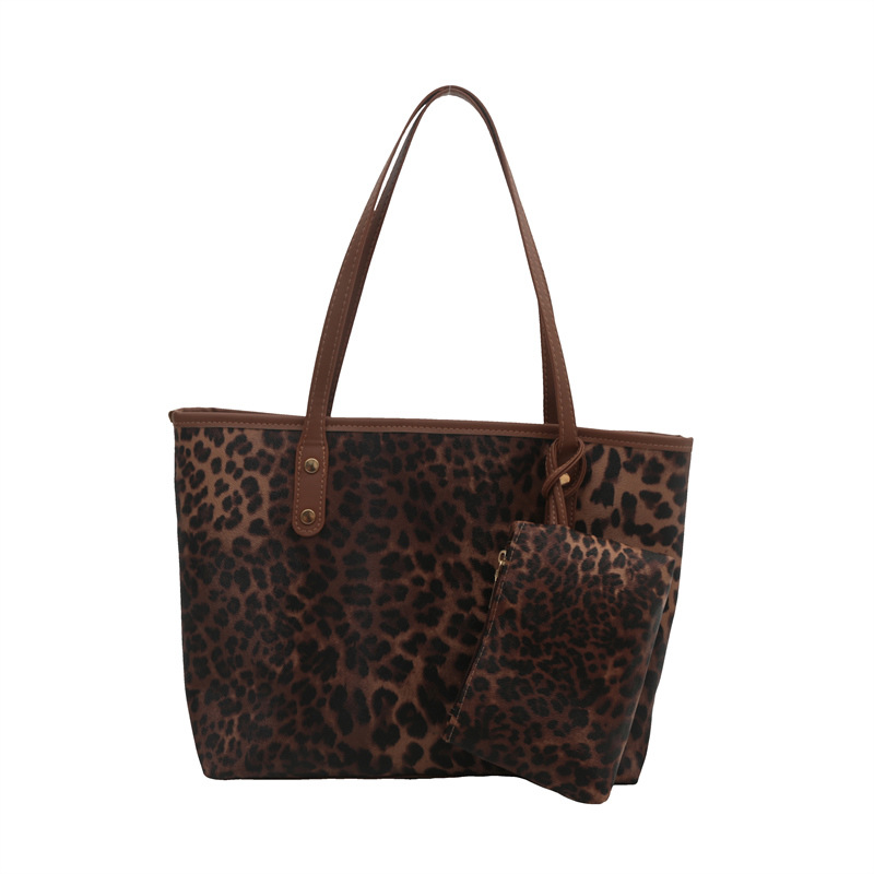 Wholesale Fashion Leopard Printed Large Capacity Tote Bag Sets