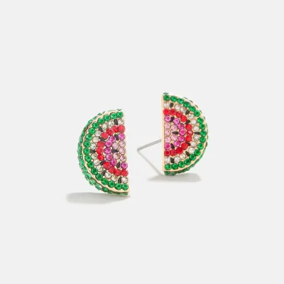 Women Fashion Rhinestone Fruit Earrings Copper Instagram Wind Geometry