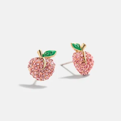 Women Fashion Rhinestone Fruit Earrings Copper Instagram Wind Geometry