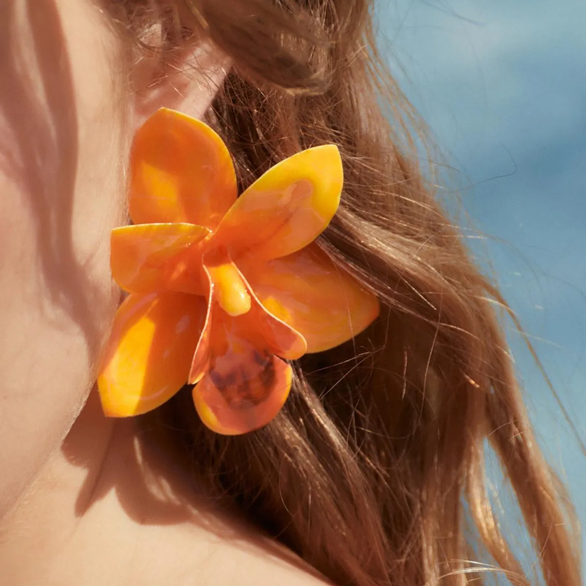 Bohemian Exaggerated Fashion Floral Plastic Resin Earrings