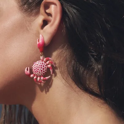 Summer Beach Sea Cool Creative Alloy Cute Multicolor Crab Earrings