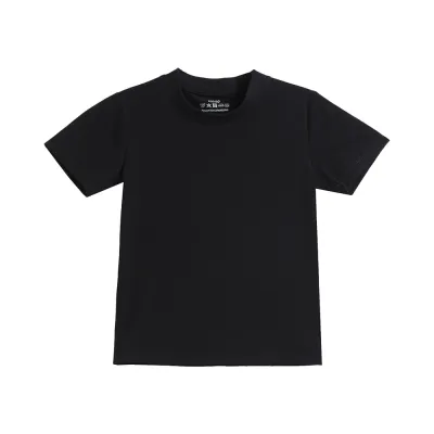 Casual Solid Color Short-Sleeve Crewneck T-Shirt for Boys (3-14T) - Loose Fit