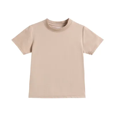 Casual Solid Color Short-Sleeve Crewneck T-Shirt for Boys (3-14T) - Loose Fit
