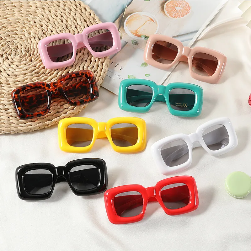 Children's Bubble Square Sunglasses for Girls Sweet Cartoon Kids Accessories
