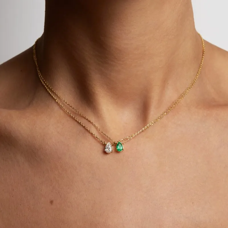 Women Fashion Simple Zircon Round Pendant Necklace Light Luxury Copper O-Chain