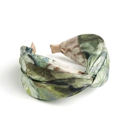 Women Fashion Boho Tie-Dye Wide Hair Band