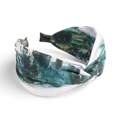 Women Fashion Boho Tie-Dye Wide Hair Band