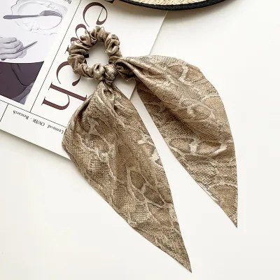 Women Fashion Elastic Leopard Snake Pattern Ribbon Hair Ties Cloth Hair Accessories