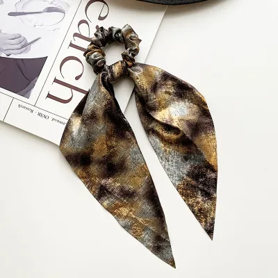 Women Fashion Elastic Leopard Snake Pattern Ribbon Hair Ties Cloth Hair Accessories