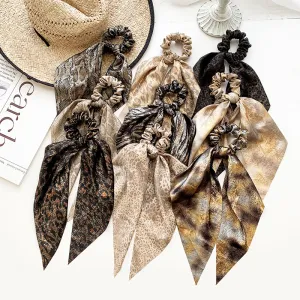 Women Fashion Elastic Leopard Snake Pattern Ribbon Hair Ties Cloth Hair Accessories