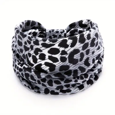 Women Fashion Leopard Printed Cloth Sports Hair Band Geometric