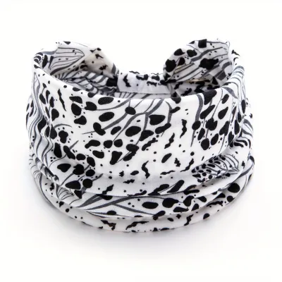 Women Fashion Leopard Printed Cloth Sports Hair Band Geometric