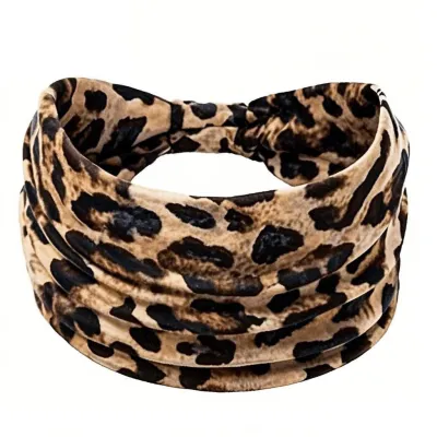 Women Fashion Leopard Printed Cloth Sports Hair Band Geometric