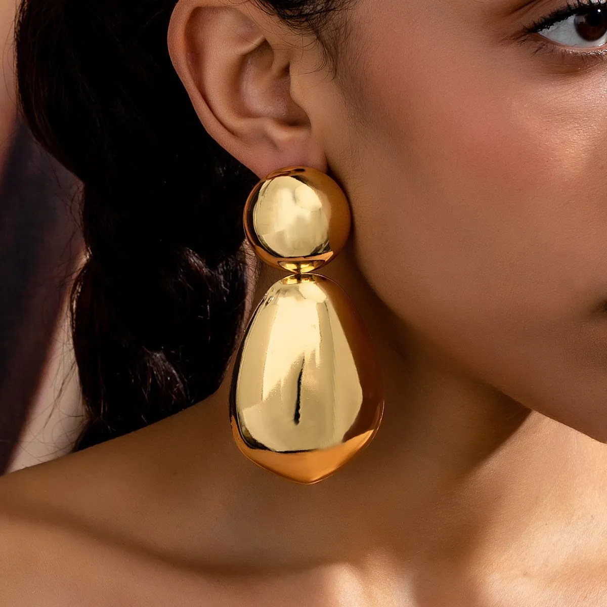Women Vintage Geometric Water Drop Earrings Alloy