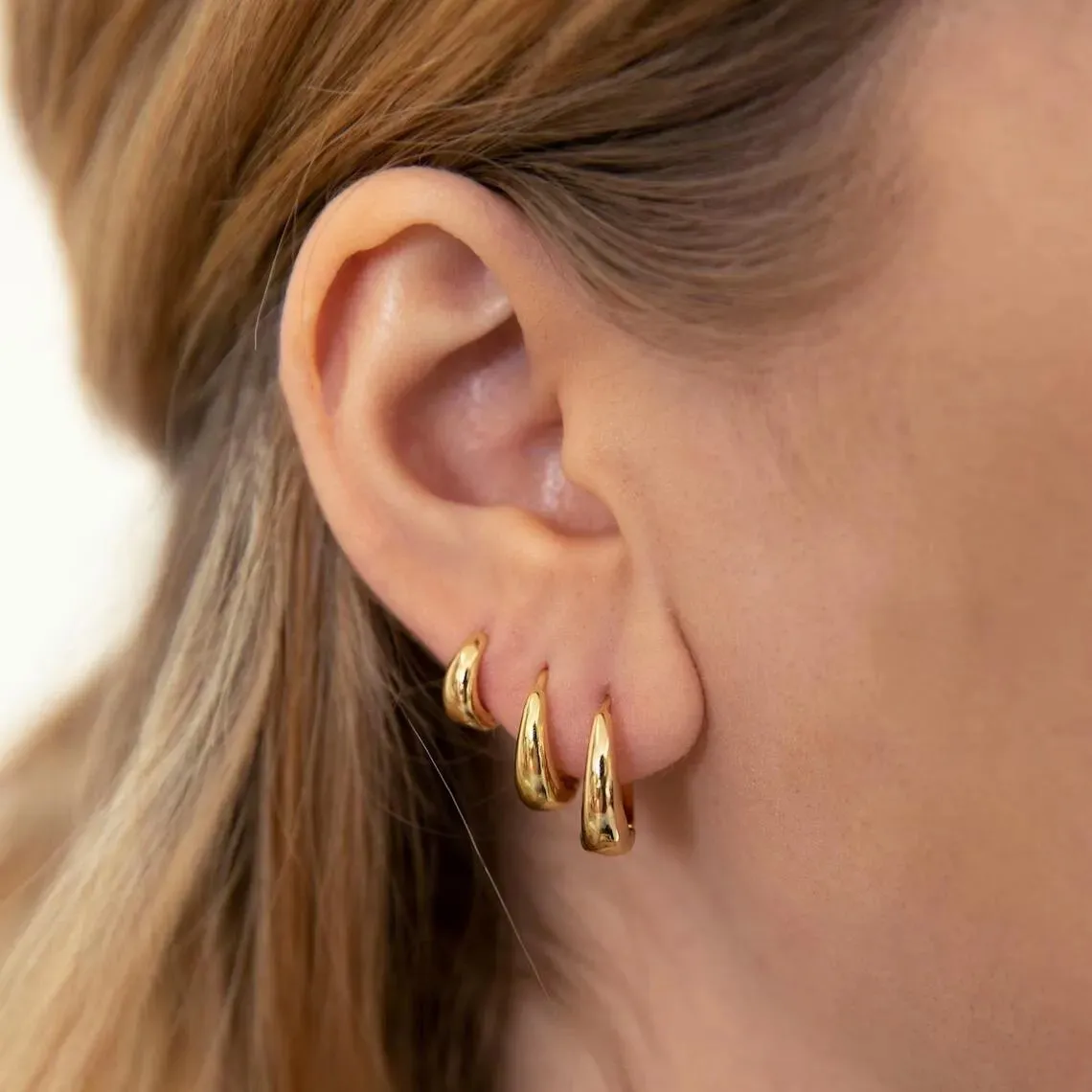 Women Fashion Simple Geometric Copper Circle Earrings 6 Piece Set