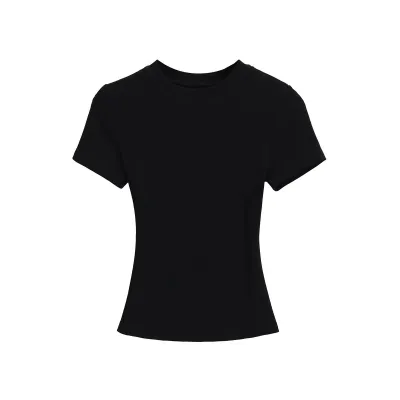 Women Slim Fit Cotton Spandex Short Sleeve T-Shirt