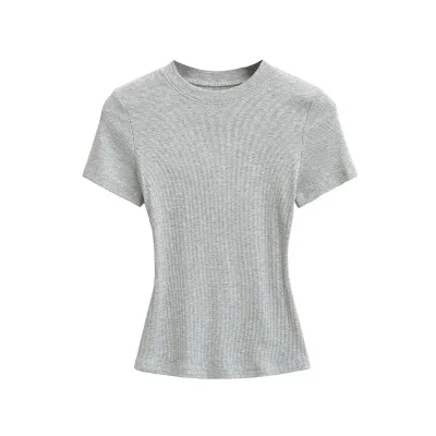 Women Slim Fit Cotton Spandex Short Sleeve T-Shirt