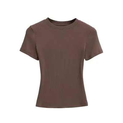 Women Slim Fit Cotton Spandex Short Sleeve T-Shirt