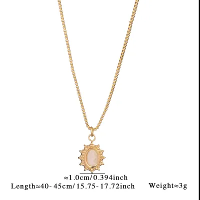 Women Fashion Simple Natural Stone Love Necklace
