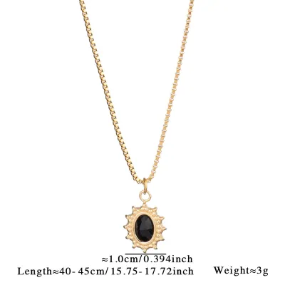 Women Fashion Simple Natural Stone Love Necklace