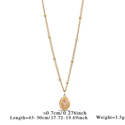 Women Fashion Simple Natural Stone Love Necklace