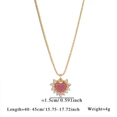 Women Fashion Simple Natural Stone Love Necklace