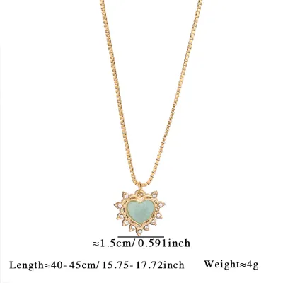 Women Fashion Simple Natural Stone Love Necklace