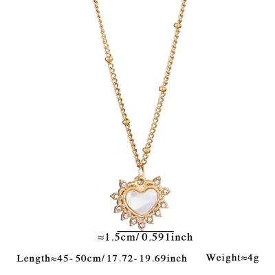 Women Fashion Simple Natural Stone Love Necklace
