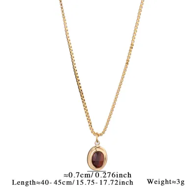 Women Fashion Simple Natural Stone Love Necklace