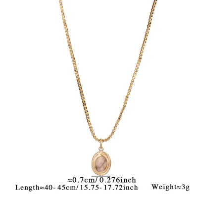 Women Fashion Simple Natural Stone Love Necklace