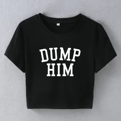 Women Sexy Printed Street Hipster Crop Top Short Sleeve Crewneck Slim Fit