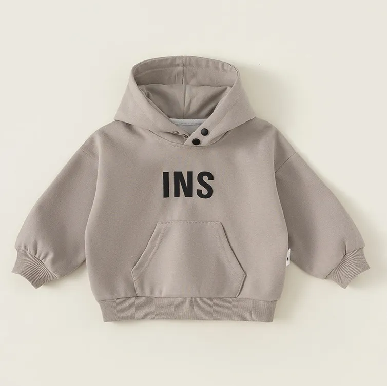 Boys Fashion Casual Letter Print Long Sleeve Pullover Hoodies