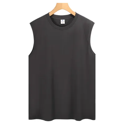 Men Casual Solid Color Sleeveless Round Neck Tanks