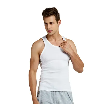 Men Simple Solid Color Cotton Tanks