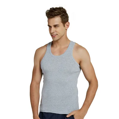 Men Simple Solid Color Cotton Tanks