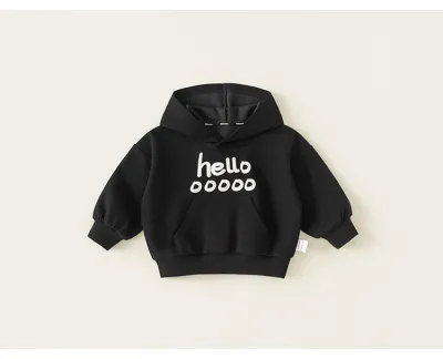 Kids Boys Casual Letter Printed Long Sleeve Pullover Hoodie