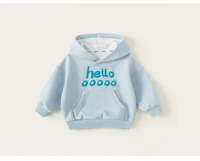 Kids Boys Casual Letter Printed Long Sleeve Pullover Hoodie