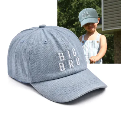 Kids Boys Big Bro Letter Embroidered Baseball Cap Versatile Simple Dome Polyester Fashion Commuter