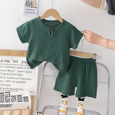 Wholesale Kids Toddler Girls Casual Cute Print Short Sleeve Top Trousers Sets