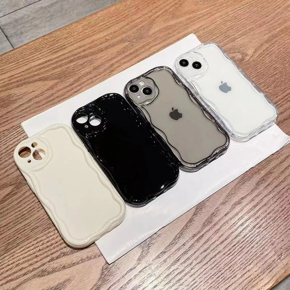 Fashion Simple Solid Cream Shell Anti-Drop TPU iPhone Case