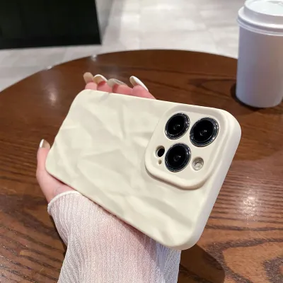Fashion Simple Solid Color Frosted Fold Anti-Fall Soft TPU iPhone Case