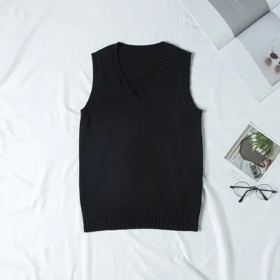 Women's V-Neck Sleeveless Cotton Knitwear Top