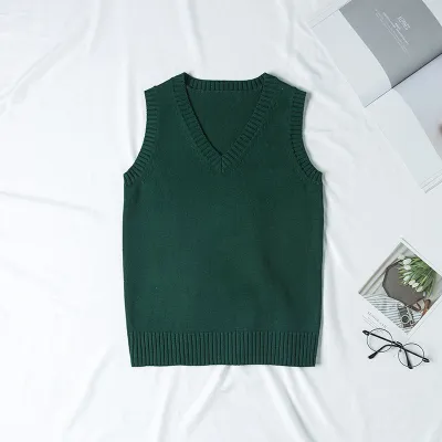 Women's V-Neck Sleeveless Cotton Knitwear Top