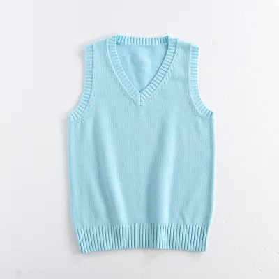 Women's V-Neck Sleeveless Cotton Knitwear Top