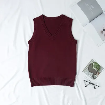 Women's V-Neck Sleeveless Cotton Knitwear Top