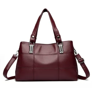 Women's Fashion Simple Solid Color Multi-Layer Large Capacity Handbag