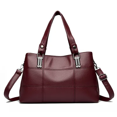 Women's Fashion Simple Solid Color Multi-Layer Large Capacity Handbag