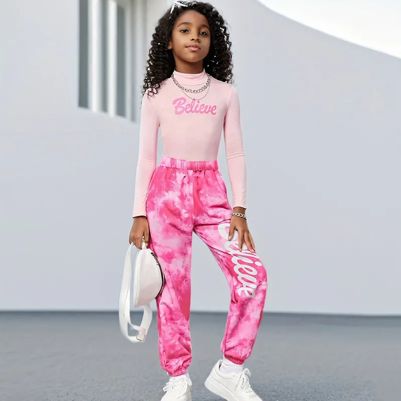Girls Tie-Dye Pattern Pants Long Sleeve Casual Set
