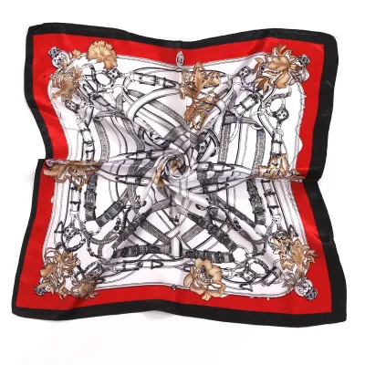 Women Fashion Printed Large Square Satin Scarf