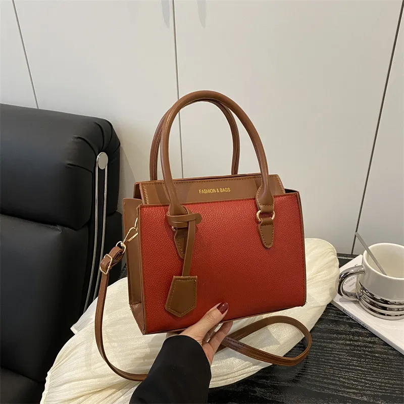 Women Fashion Simple Casual Color Block Handbag